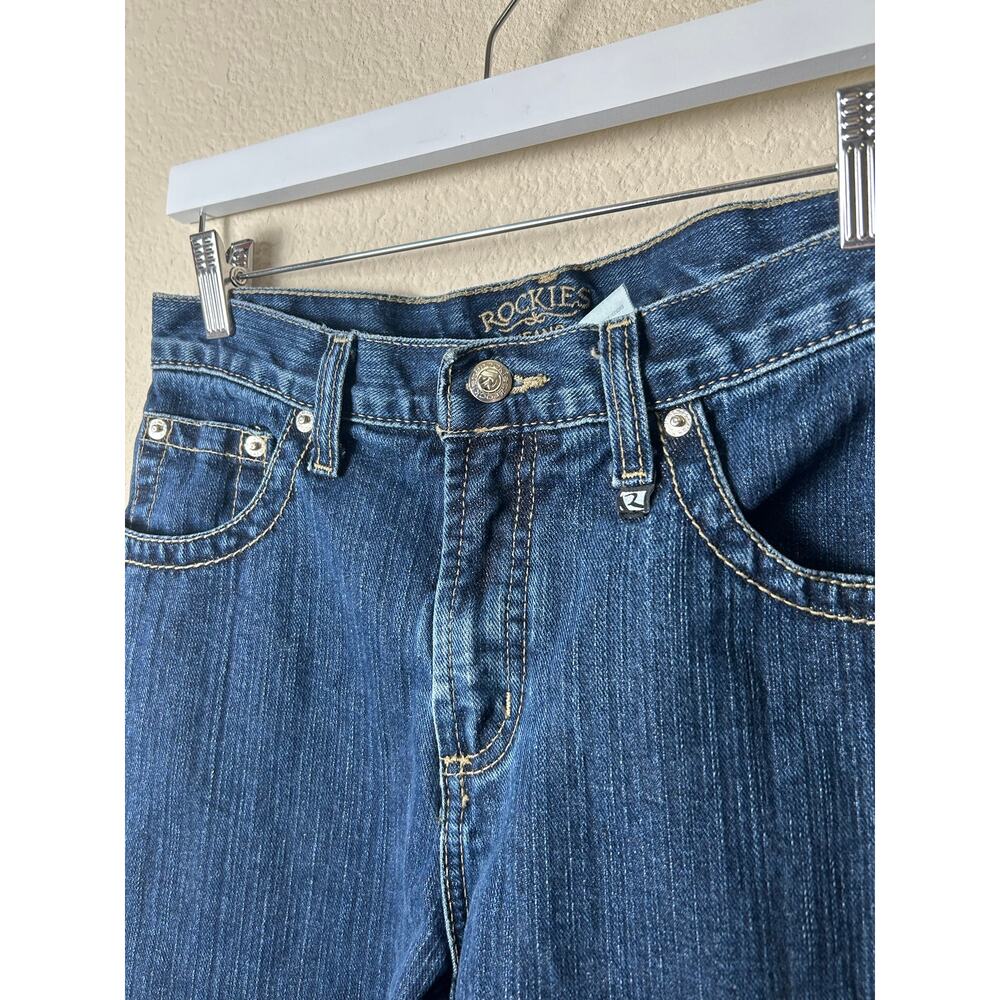 Vintage Rockies Jeans Women's Size 8 Long Dark Wash Denim Western Cowgirl - Picture 6 of 11